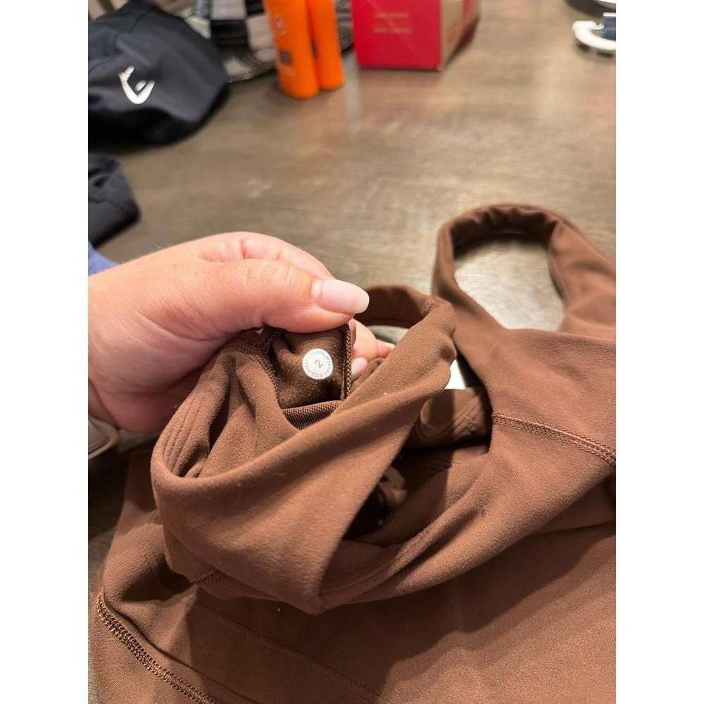 Lululemon Align cropped tank top features a wide scoop neckline brown 2 - Picture 3 of 3